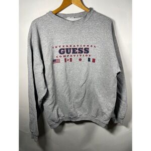 Guess International Competition Sweatshirt Crewneck Pullover‎ Flags Mens Size L
